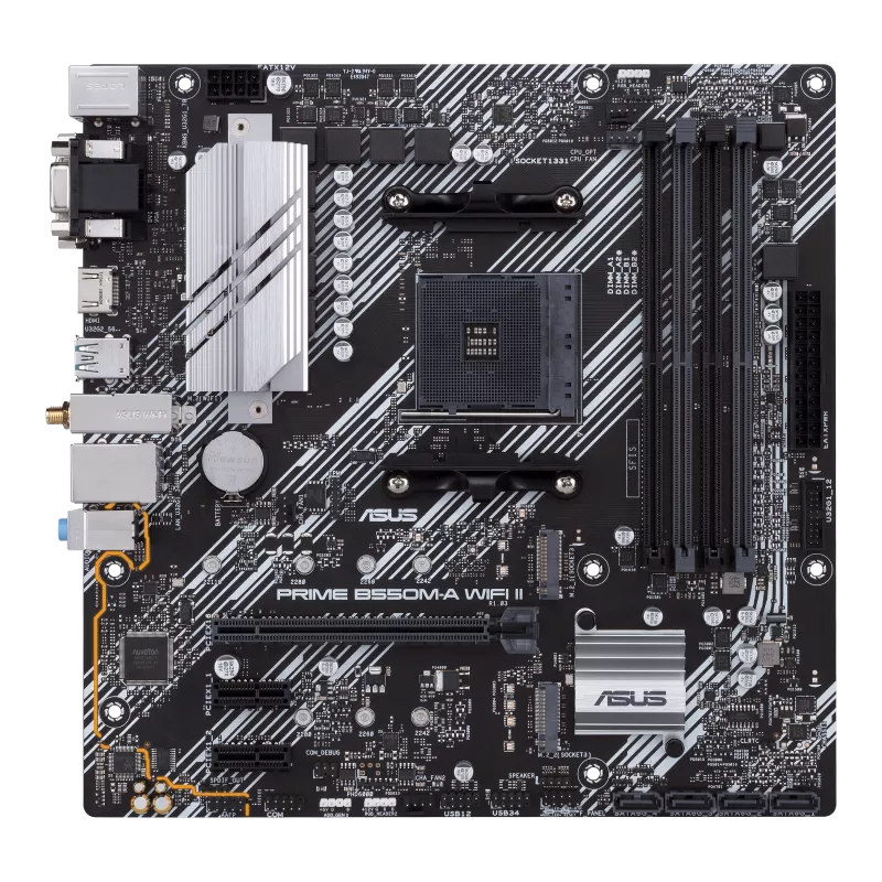 ASUS PRIME B550M-A WIFI II mATX Motherboard, AMD B550 Chipset, 4x DIMM DDR4 ASUS PRIME B550M-A WIFI II mATX Motherboard, AMD B550 Chipset, 4x DIMM DDR4